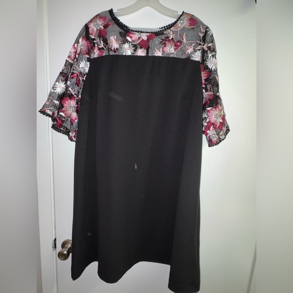 Lane Bryant Pink and Red Ruffled Tiered Sundress